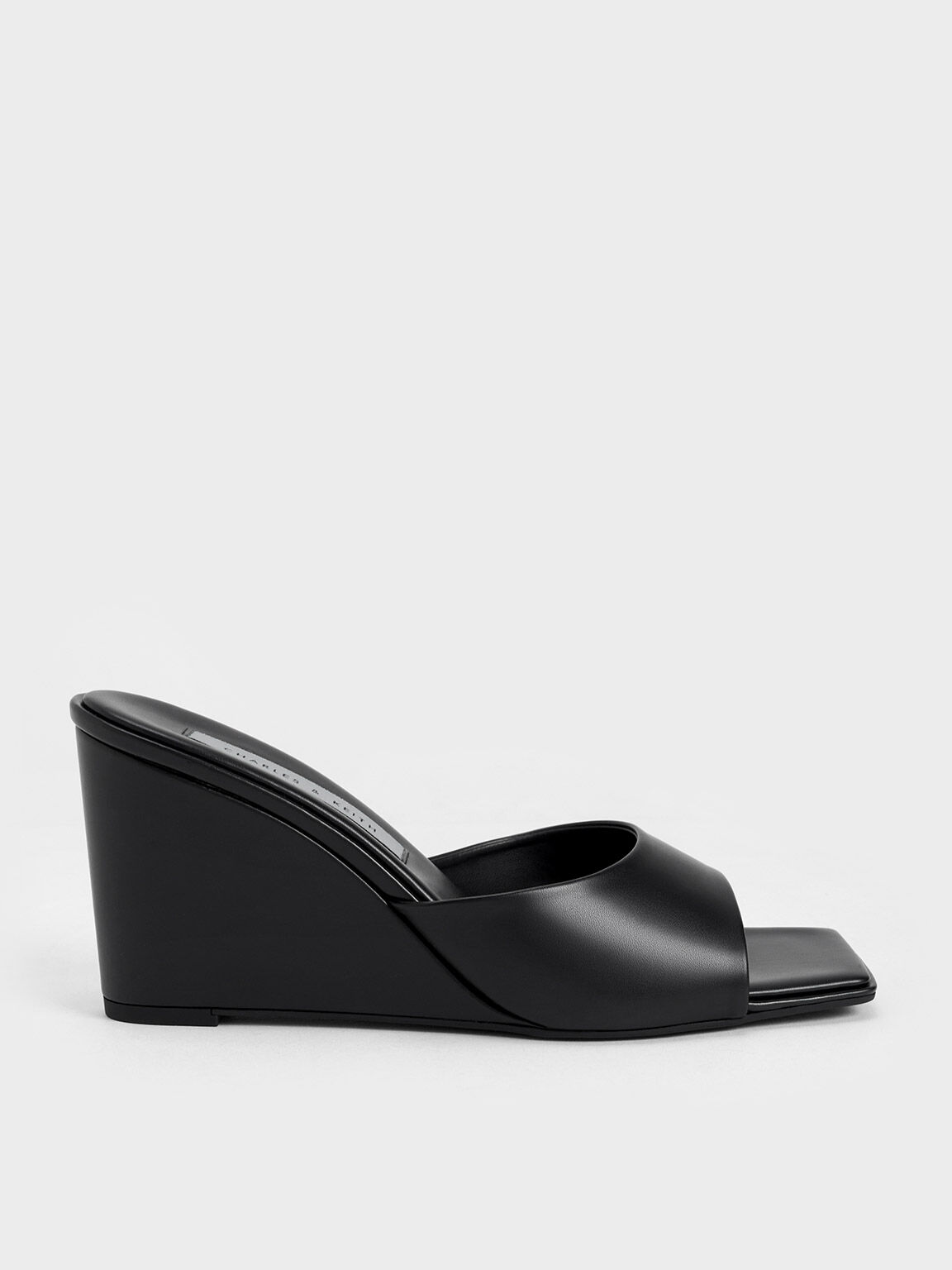 Black open toe wedges outlet