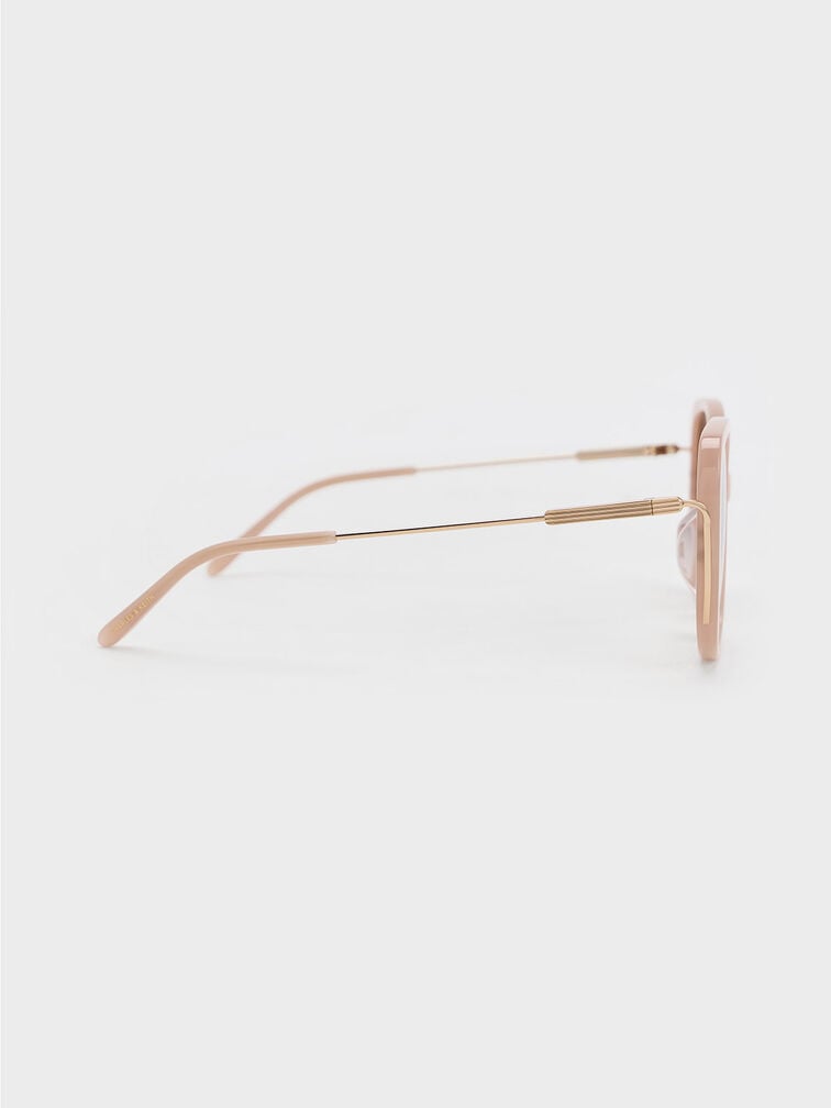 Renee Recycled Acetate Butterfly Sunglasses, Pink, hi-res