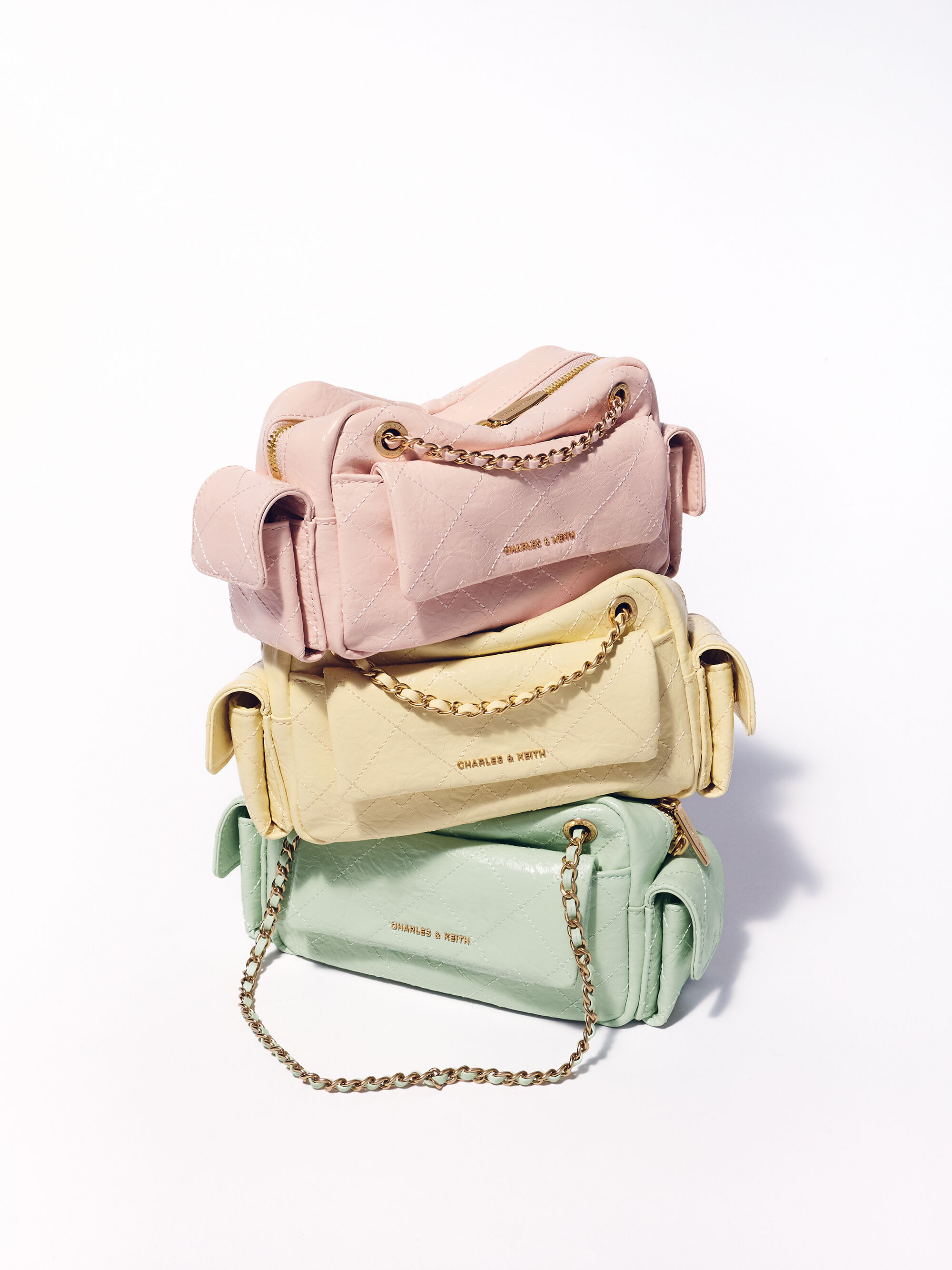 Mint Green Duo Quilted Crossbody Bag - Mint Green - CHARLES & KEITH IN