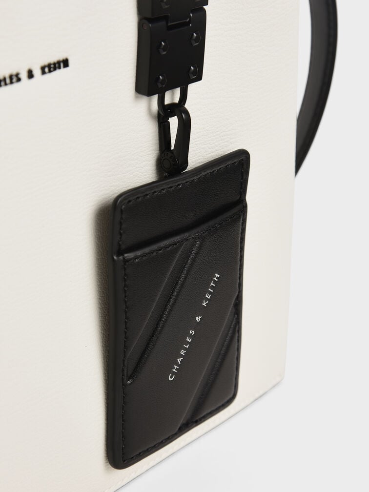 Cameron Double Top Handle Bag, White, hi-res