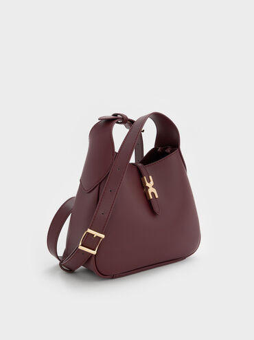 Mini Adalyn Hobo Bag, Wineberry Red, hi-res