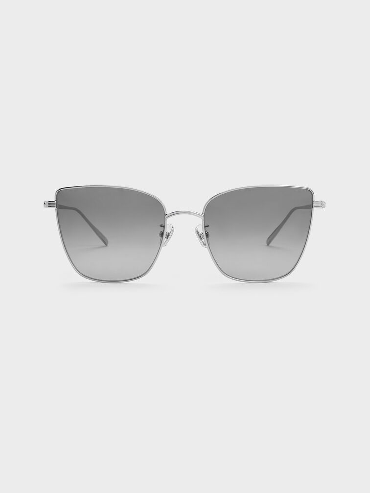 Livonia Crystal Square Sunglasses, Silver, hi-res