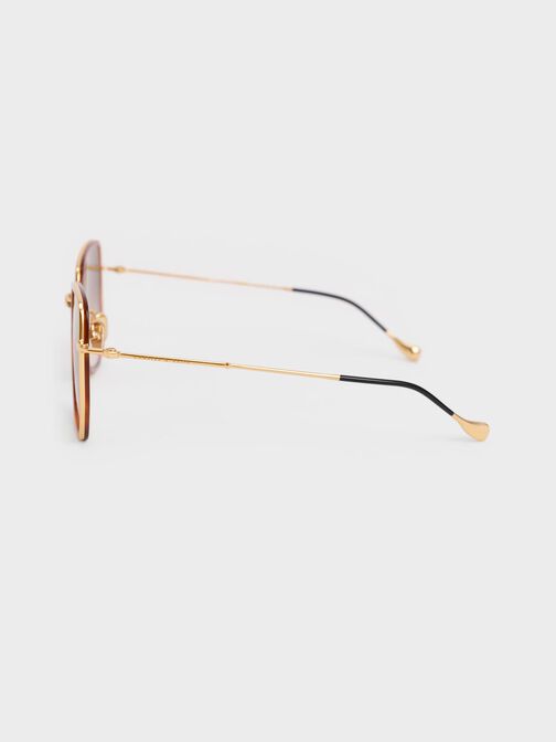Recycled Acetate Wire-Frame Butterfly Sunglasses, T. Shell, hi-res
