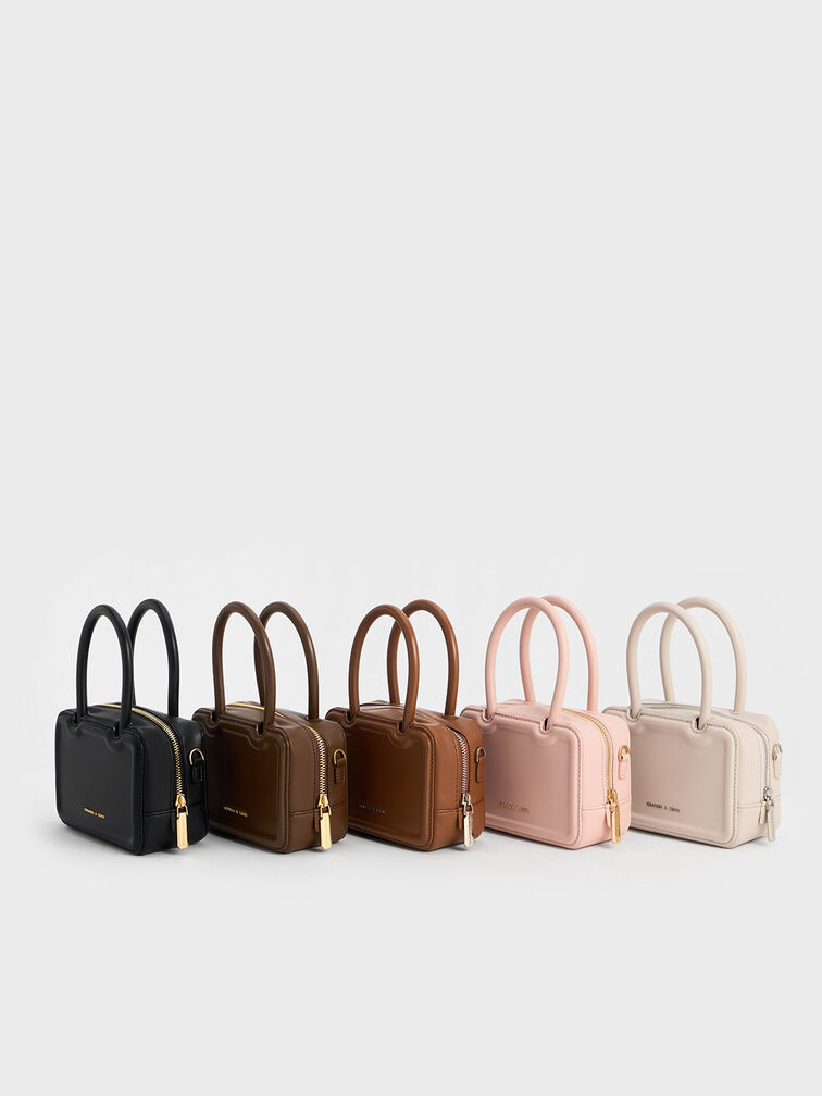Perline Elongated Top Handle Bag, Pink, hi-res