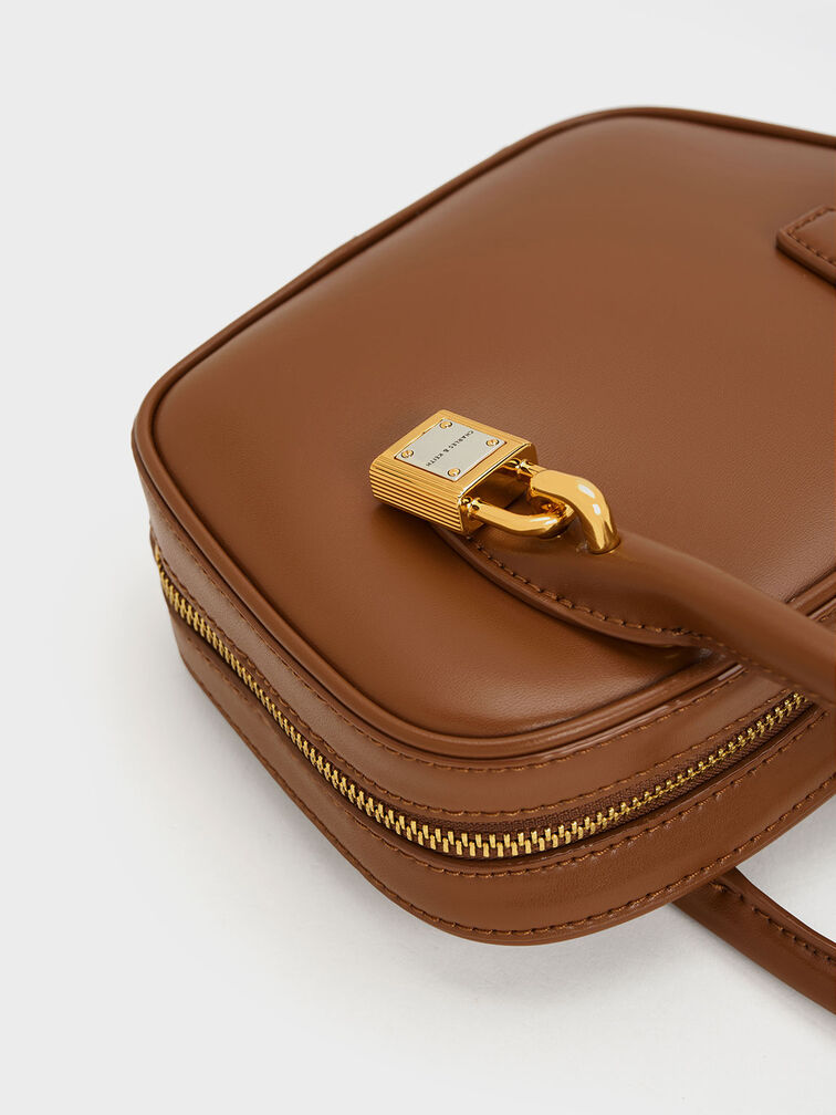 Suki Padlock Tote Bag, Chocolate, hi-res