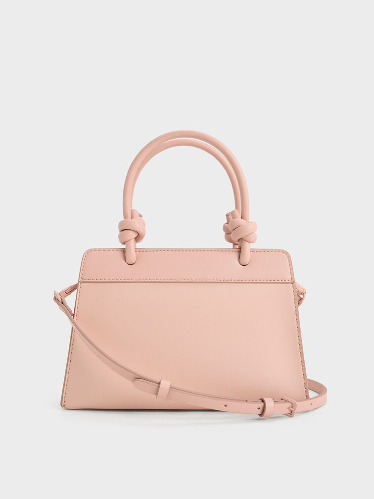 Sabine Knotted-Handle Trapeze Tote Bag, Light Pink, hi-res