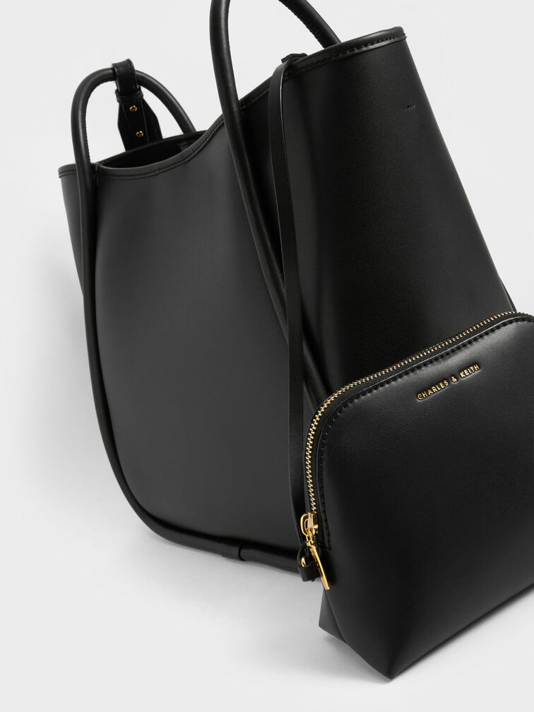 Large Slouchy Tote Bag, Black, hi-res