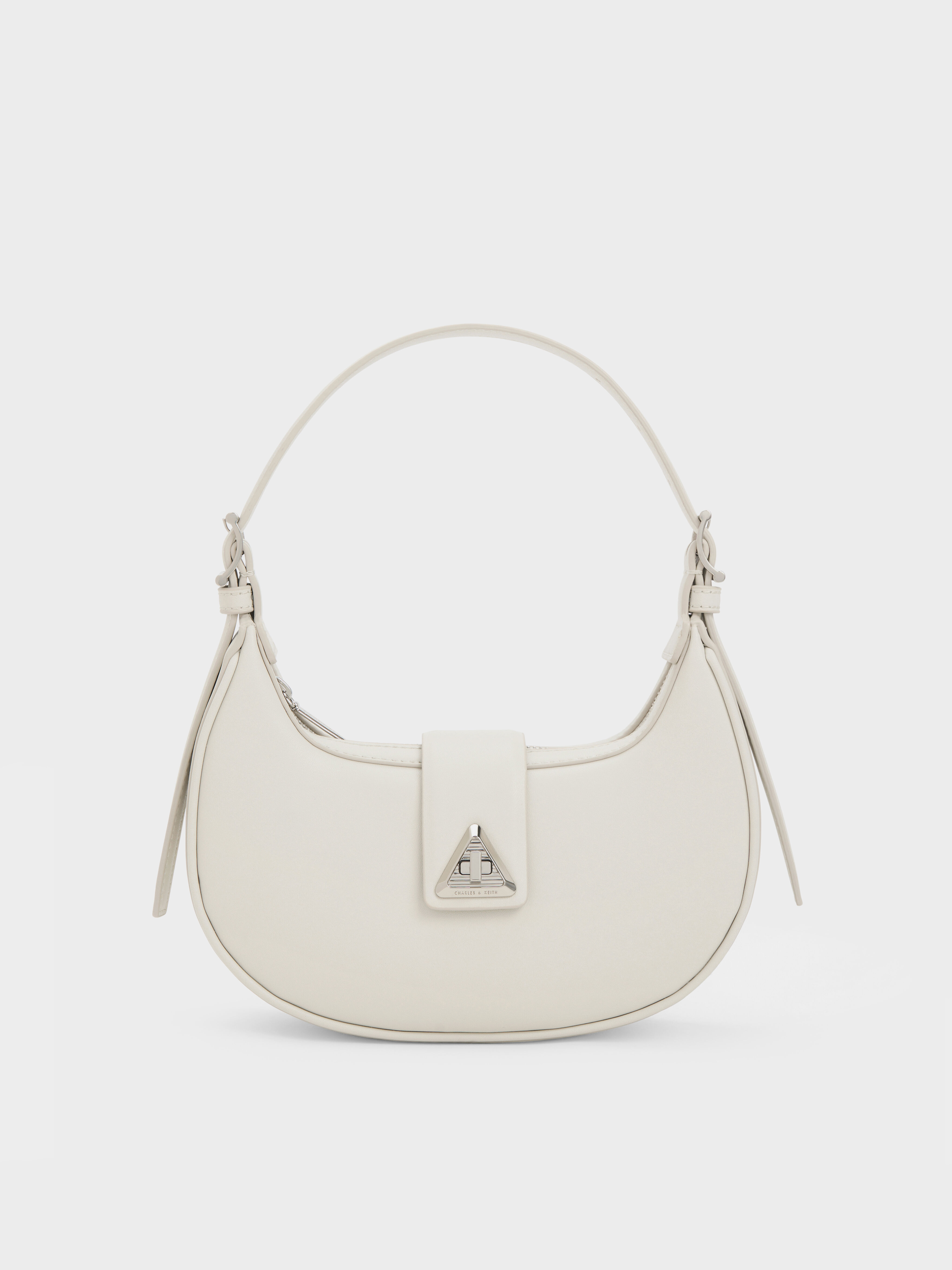 Chalk Trice Metallic-Accent Belted Shoulder Bag - Chalk - Bags