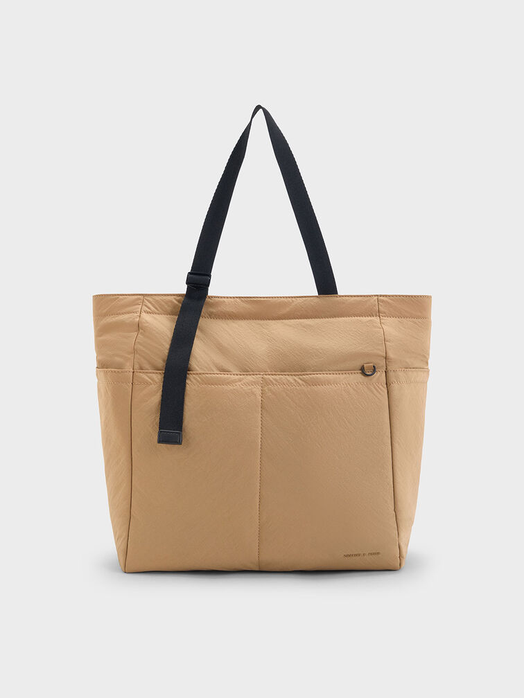 Soleil Nylon Tote Bag, Camel, hi-res