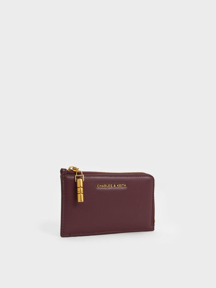 Cesia Zip-Around Card Holder, Wineberry Red, hi-res