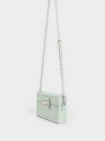 Chain Strap Boxy Bag, Light Green, hi-res