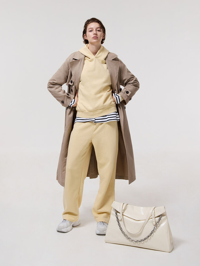 Andromeda Chunky-Chain Trapeze XL Tote Bag, Cream, hi-res