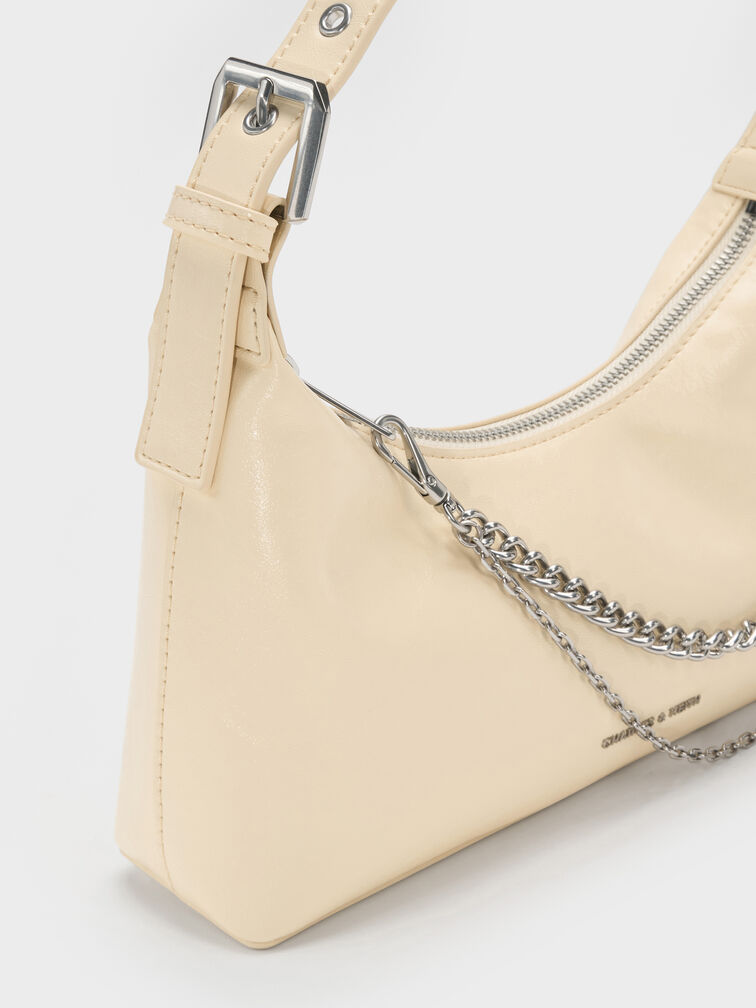 Atwood Chain-Embellished Shoulder Bag, Butter Yellow, hi-res