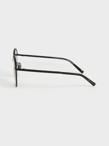 Braided Butterfly Sunglasses, Black, hi-res