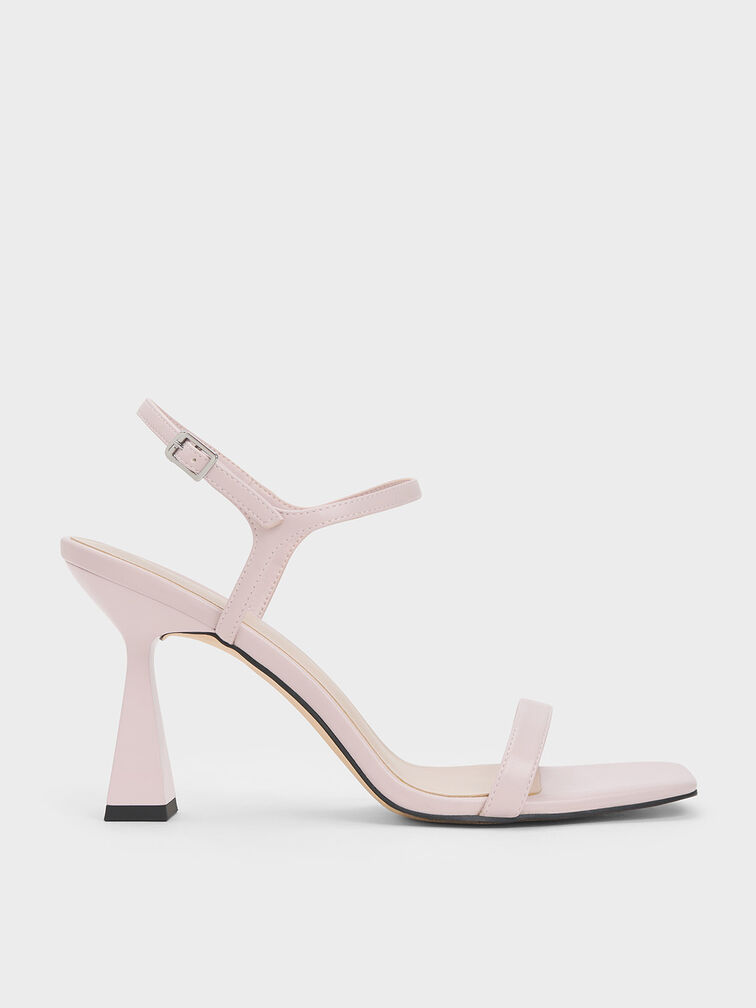 Square Toe Trapeze Heel Sandals, Nude, hi-res