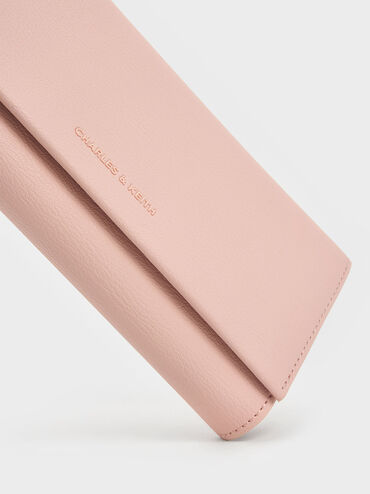 Muriel Front Flap Long Wallet, Pink, hi-res
