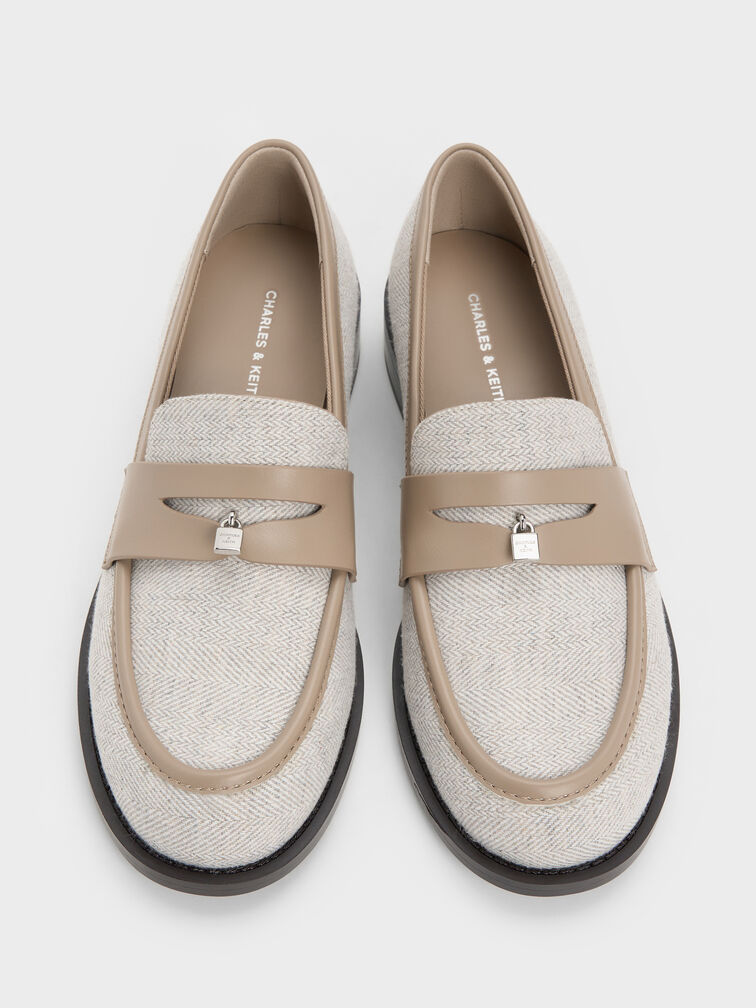 Griselda Two-Tone Loafers, Light Grey, hi-res