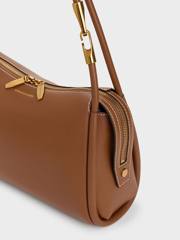 Lyla Tubular Slouchy Shoulder Bag, Chocolate, hi-res