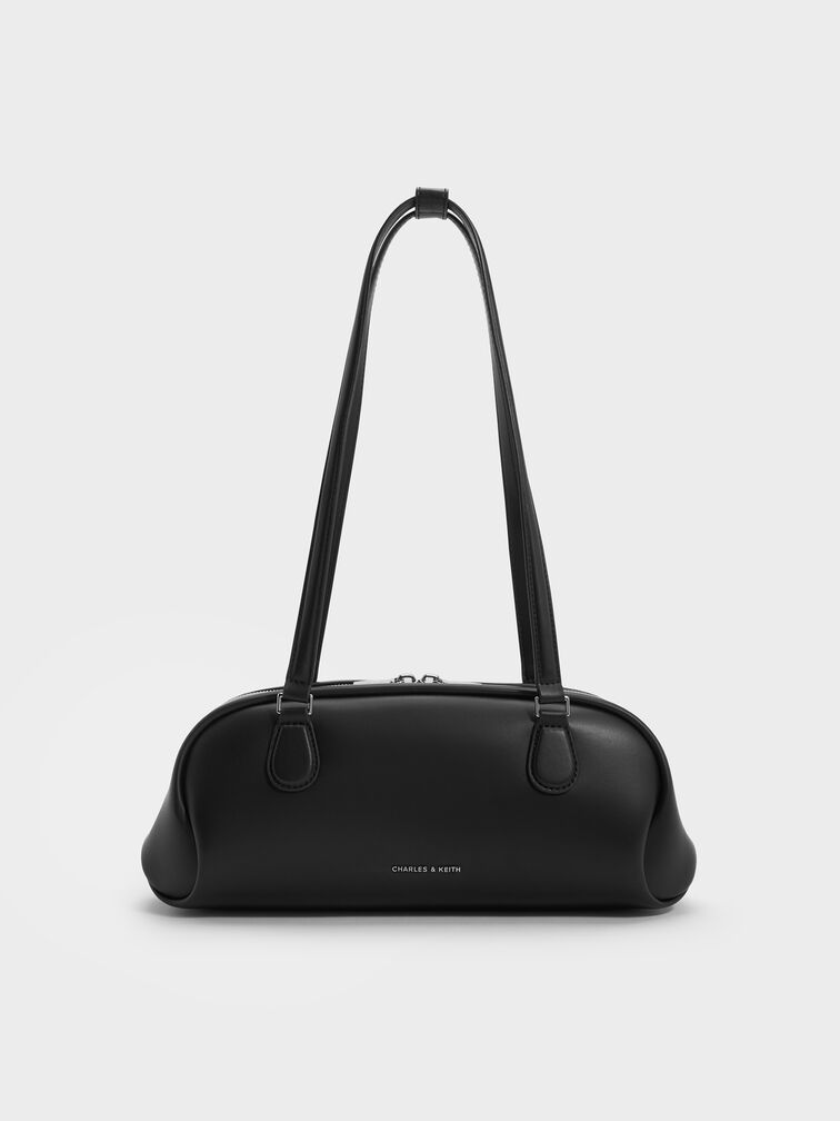 Nelly Elongated Shoulder Bag, Noir, hi-res