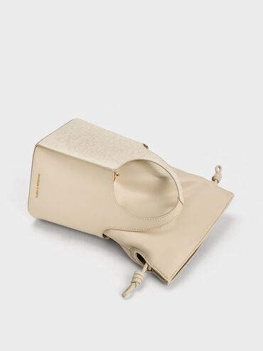 Arlys Linen Bucket Bag, Beige, hi-res