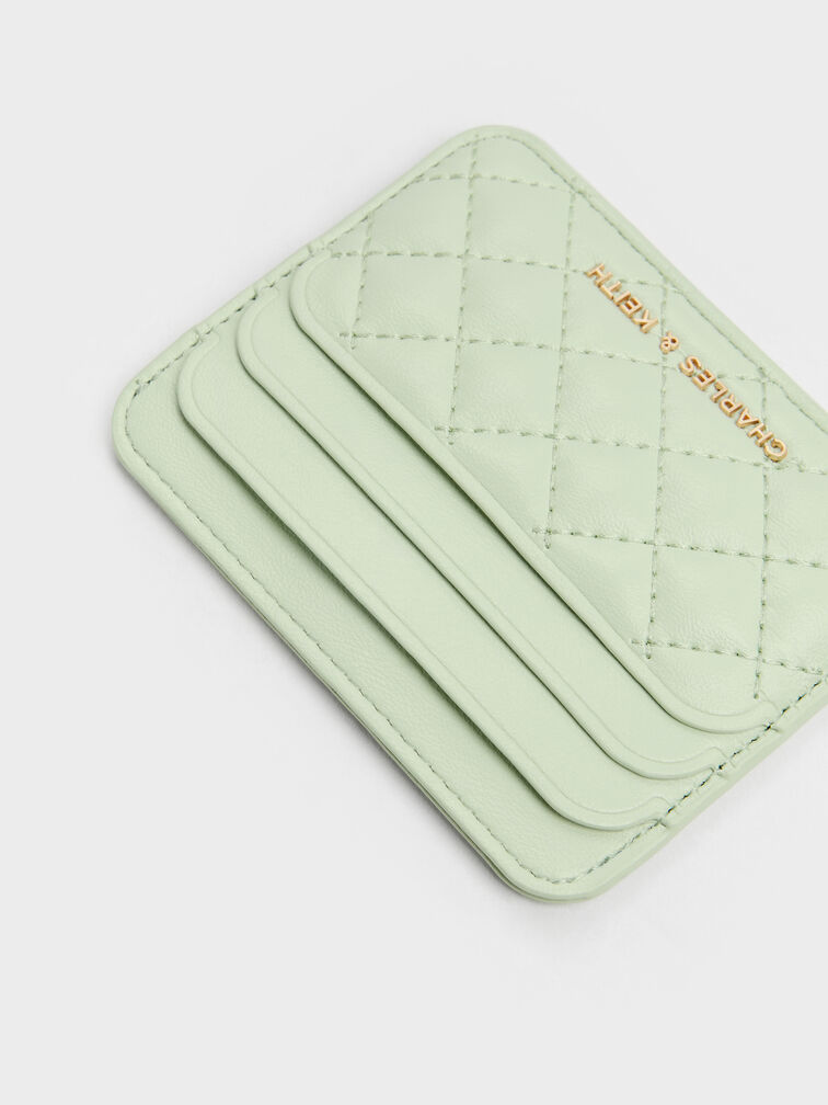 Cleo Quilted Card Holder, Mint Green, hi-res