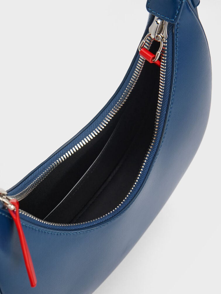 Cockade Crescent Hobo Bag, Navy, hi-res