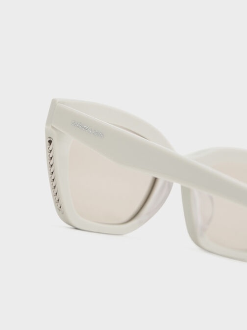 Vesta Angular Cat-Eye Sunglasses, Chalk, hi-res