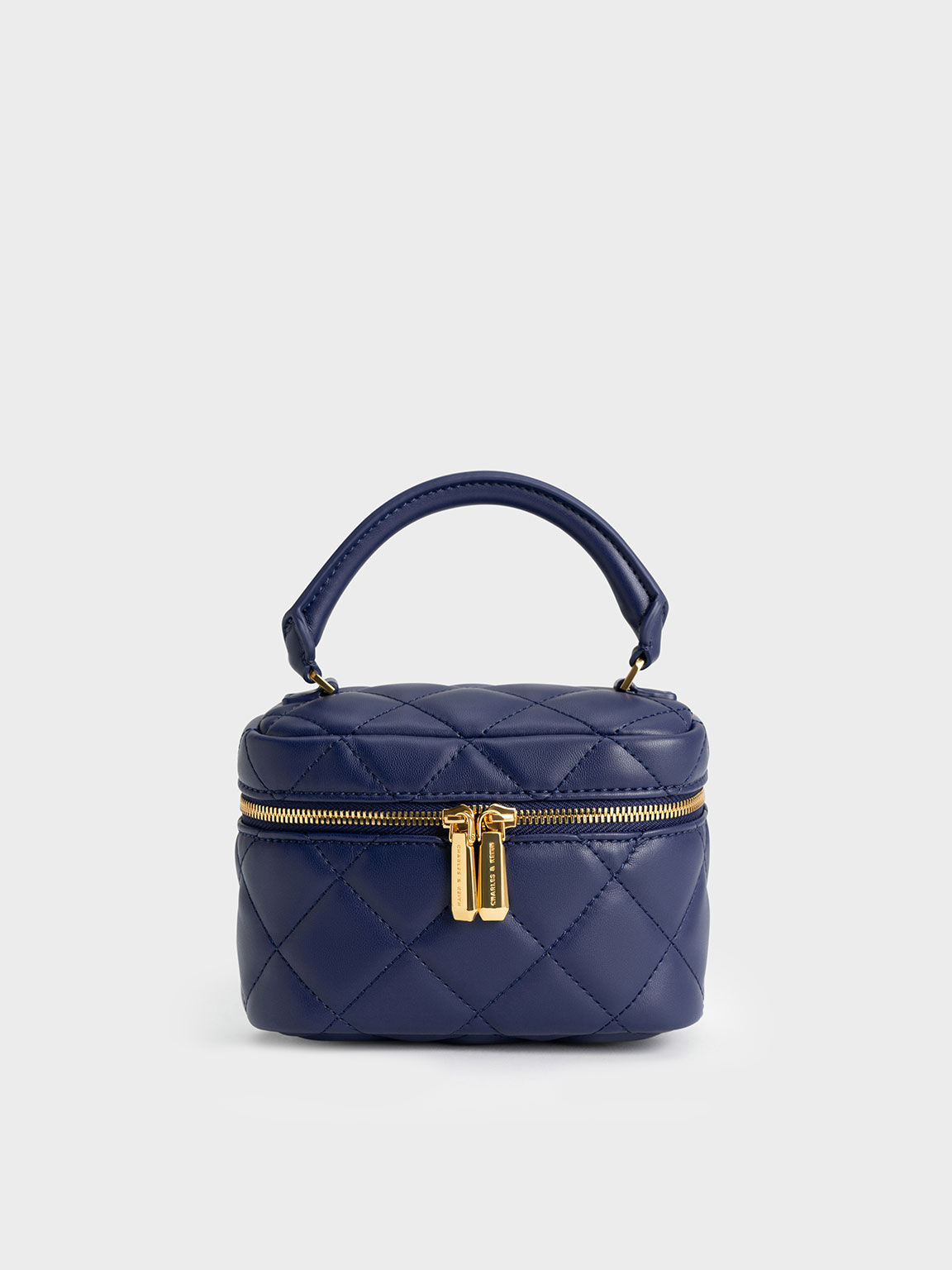 Quilted Vanity Pouch, Navy, hi-res