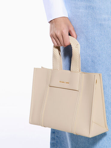 Mini Shalia Tote Bag, Beige, hi-res