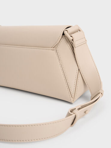 Nasrin Geometric Shoulder Bag, Beige, hi-res