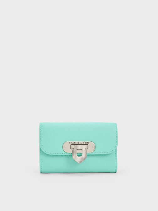 Alcott Push-Lock Wallet, Mint Green, hi-res