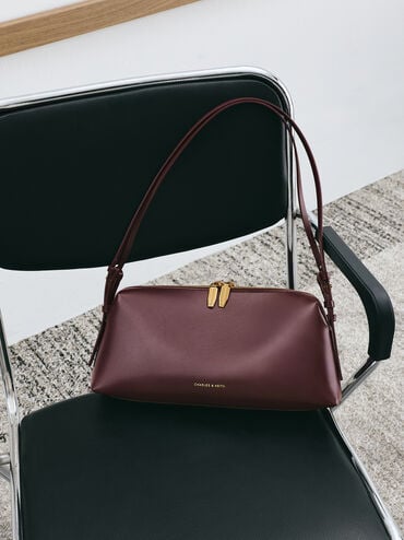 Deyna Double-Strap Shoulder Bag, Wineberry Red, hi-res