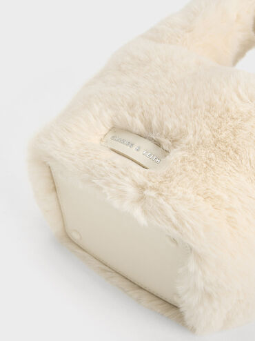 Yama Furry Chain-Handle Bag, Cream, hi-res