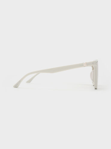 Maude Recycled Acetate Square Sunglasses, Chalk, hi-res