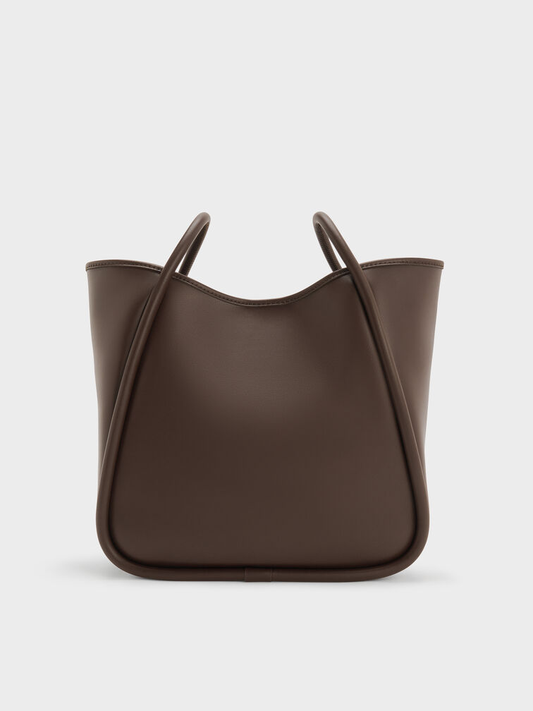 Lyla Tubular Slouchy Tote Bag, Espresso Brown, hi-res