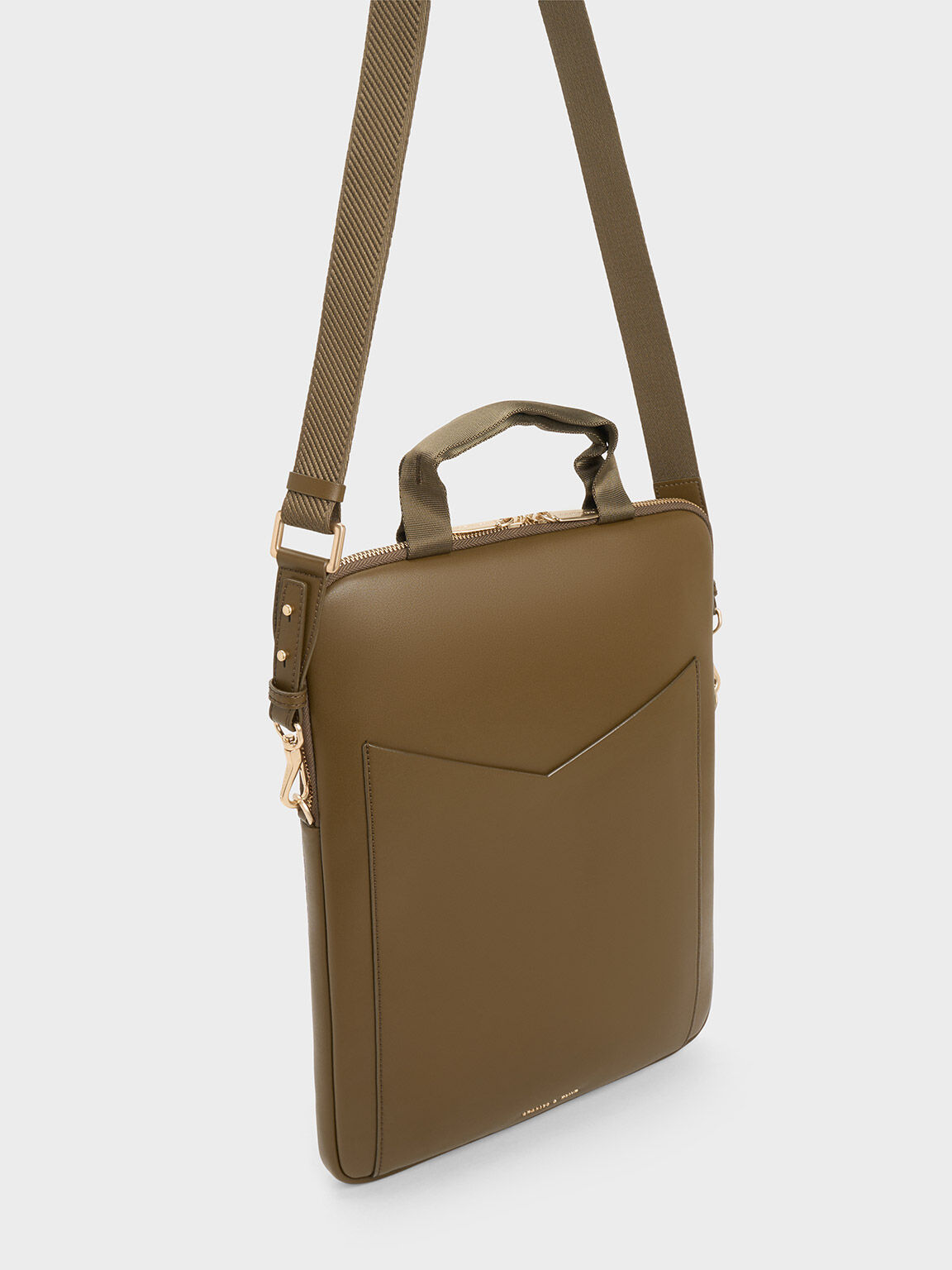Roseau Essential M Tote bag Khaki - Leather | Longchamp US