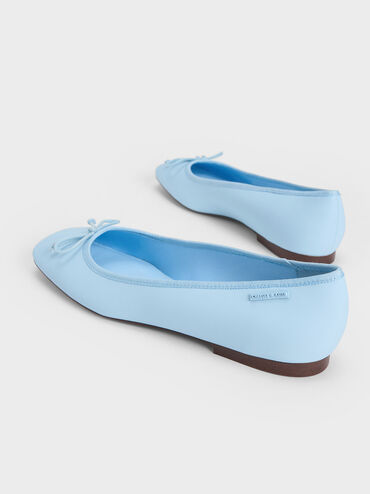 Rhea Bow Ballerinas, Light Blue, hi-res