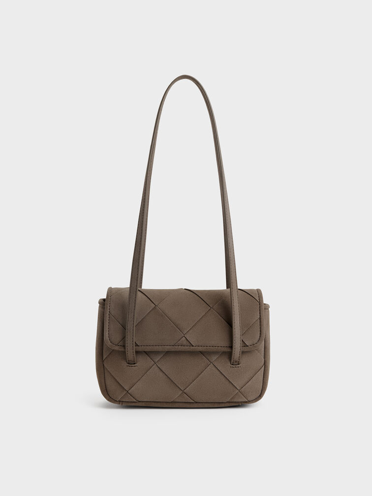 Maribel Woven Shoulder Bag, Stone Grey, hi-res
