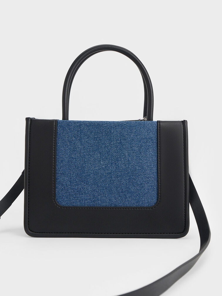 Mini Daylla Denim Tote Bag, Denim Blue, hi-res