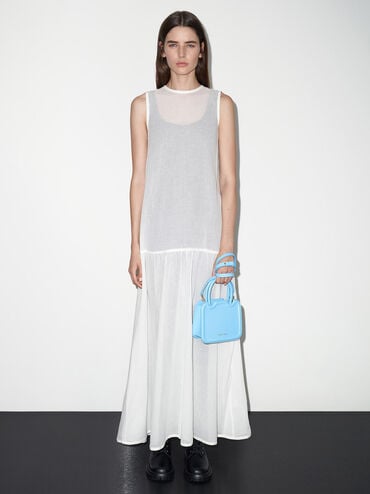 Perline Sculptural Top Handle Bag, Light Blue, hi-res