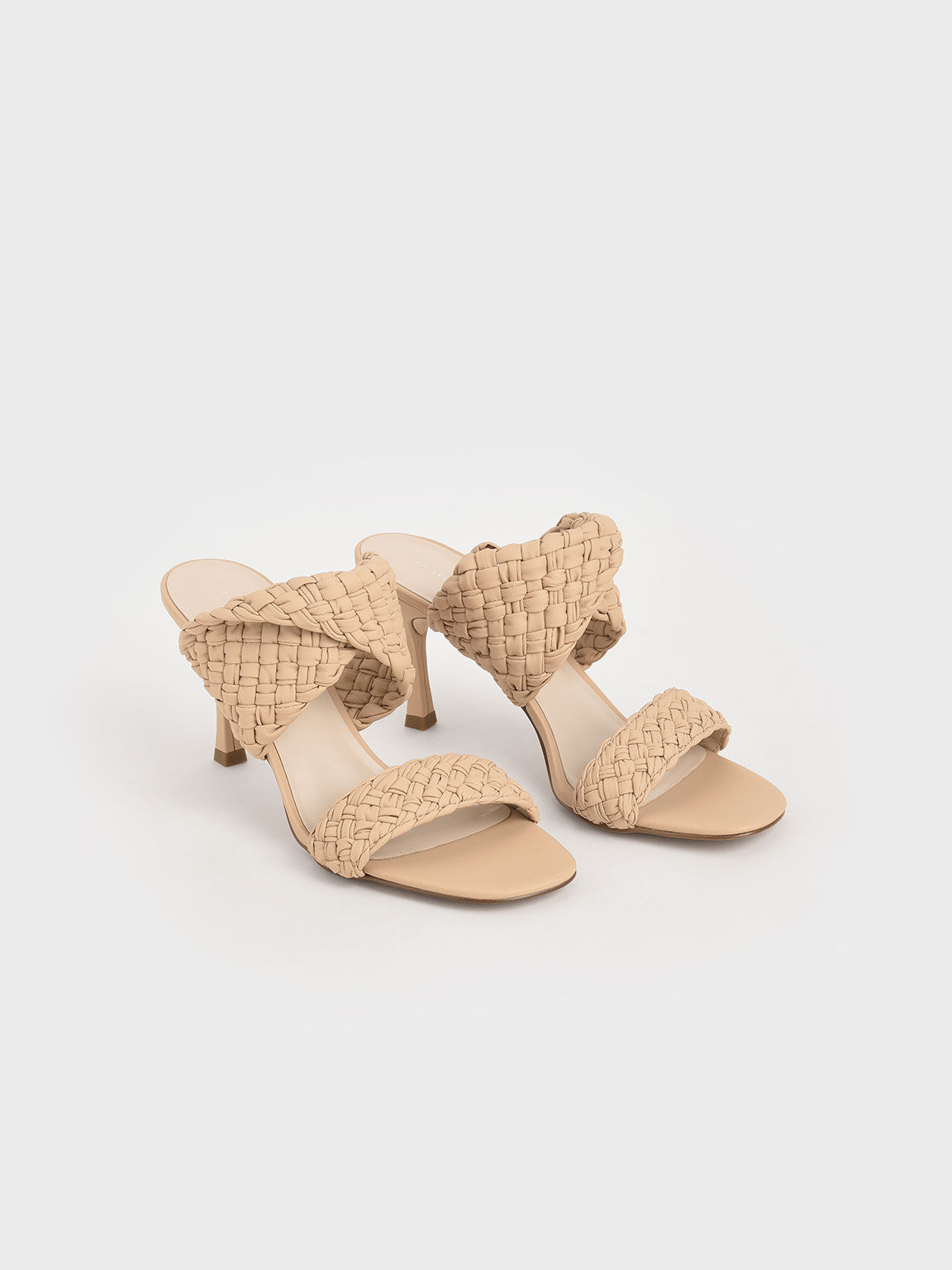 Nude shop woven mules