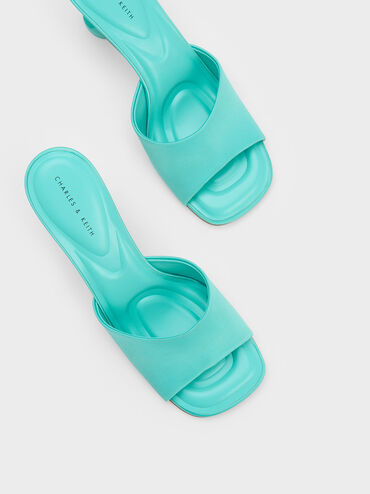 Celestine Sculptural Heel Mules, Blue, hi-res