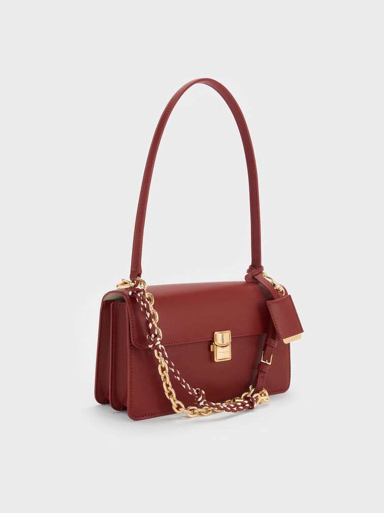 Acelynn Rope-Chain Shoulder Bag, Burgundy, hi-res