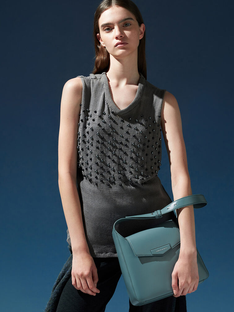 Adelie Envelope Shoulder Bag, Slate Blue, hi-res