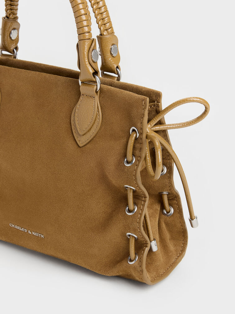Mini Nylah Grommet Lace-Up Tote Bag, Sahara Sand, hi-res
