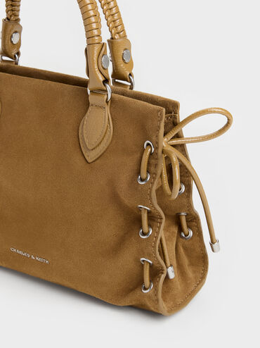 Mini Nylah Grommet Lace-Up Tote Bag, Sahara Sand, hi-res