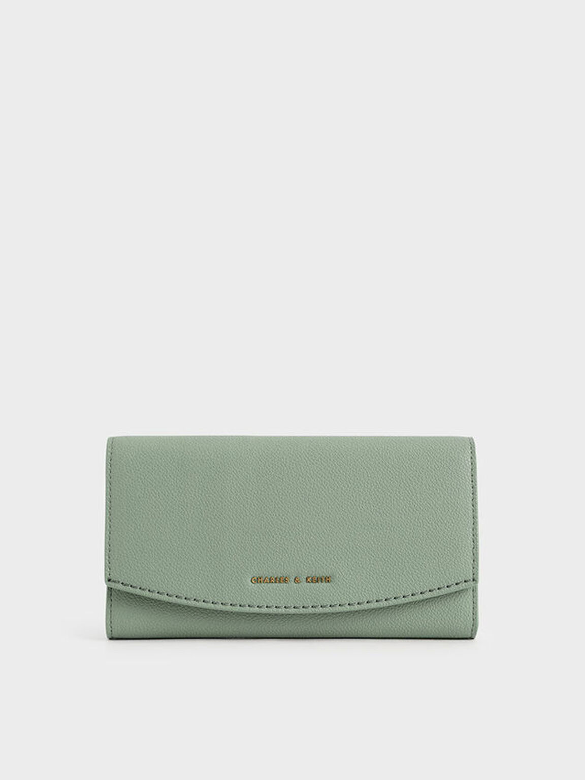 Front Flap Long Wallet, Sage Green, hi-res