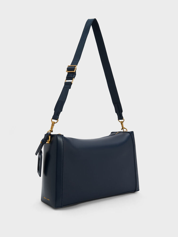 Cordele Slouchy Shoulder Bag, Navy, hi-res