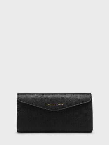 Envelope Long Wallet, Black, hi-res