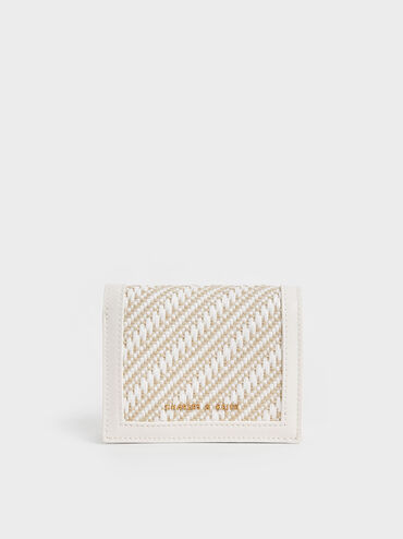 Cassia Snap Button Mini Short Wallet, White, hi-res